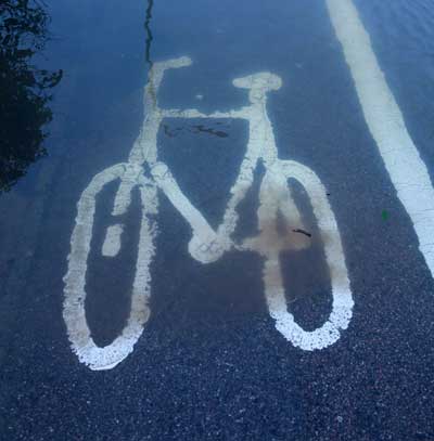 flooded cycle path